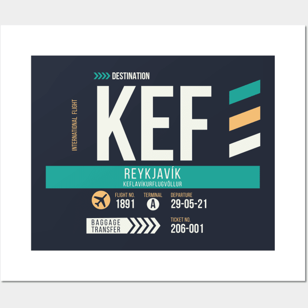 Reykjavik (KEF) Airport Code Baggage Tag Wall Art by SLAG_Creative